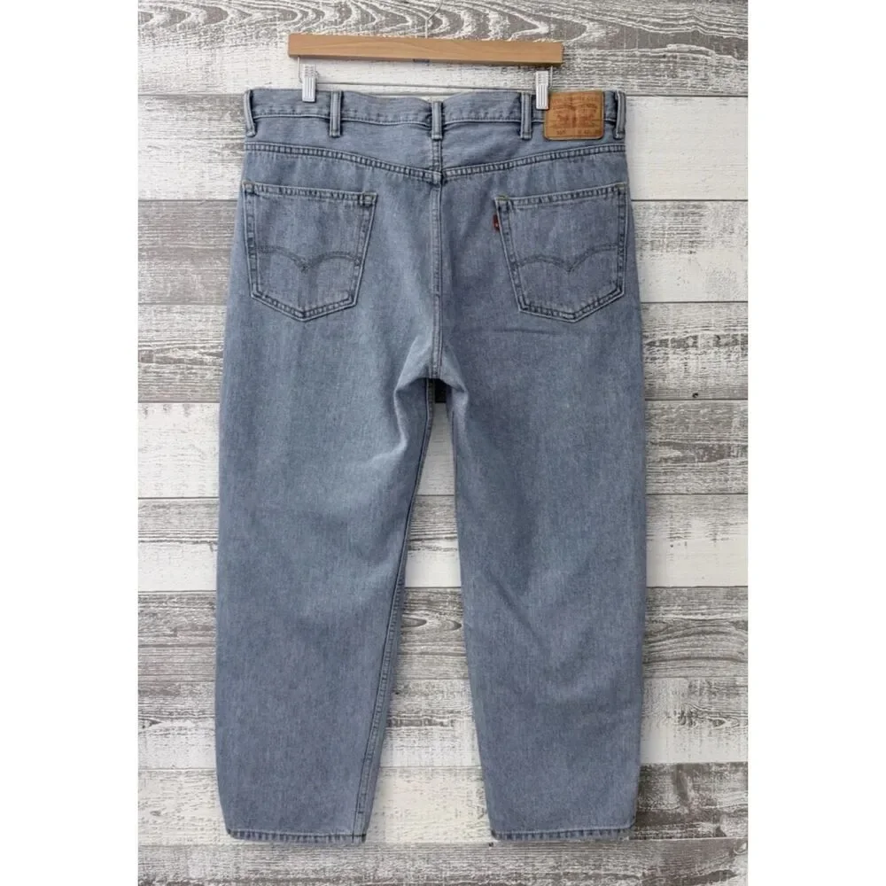 Levis 550 Relaxed Fit Tapered Jeans Light Wash Classic Denim Men's 42x30
